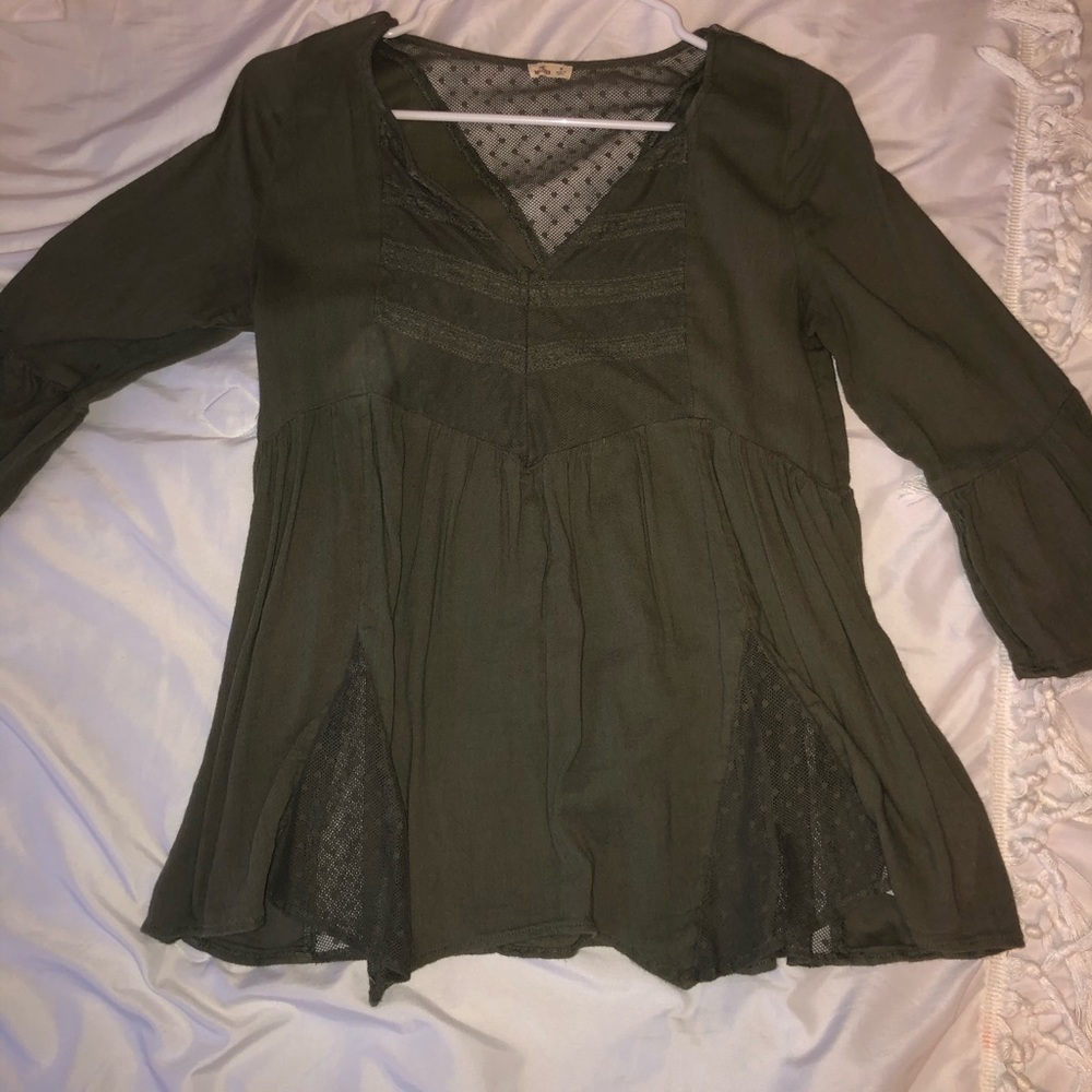 Hollister Olive green blouse